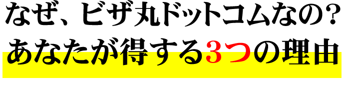 なぜビザ丸ドットコムなの?3つの理由